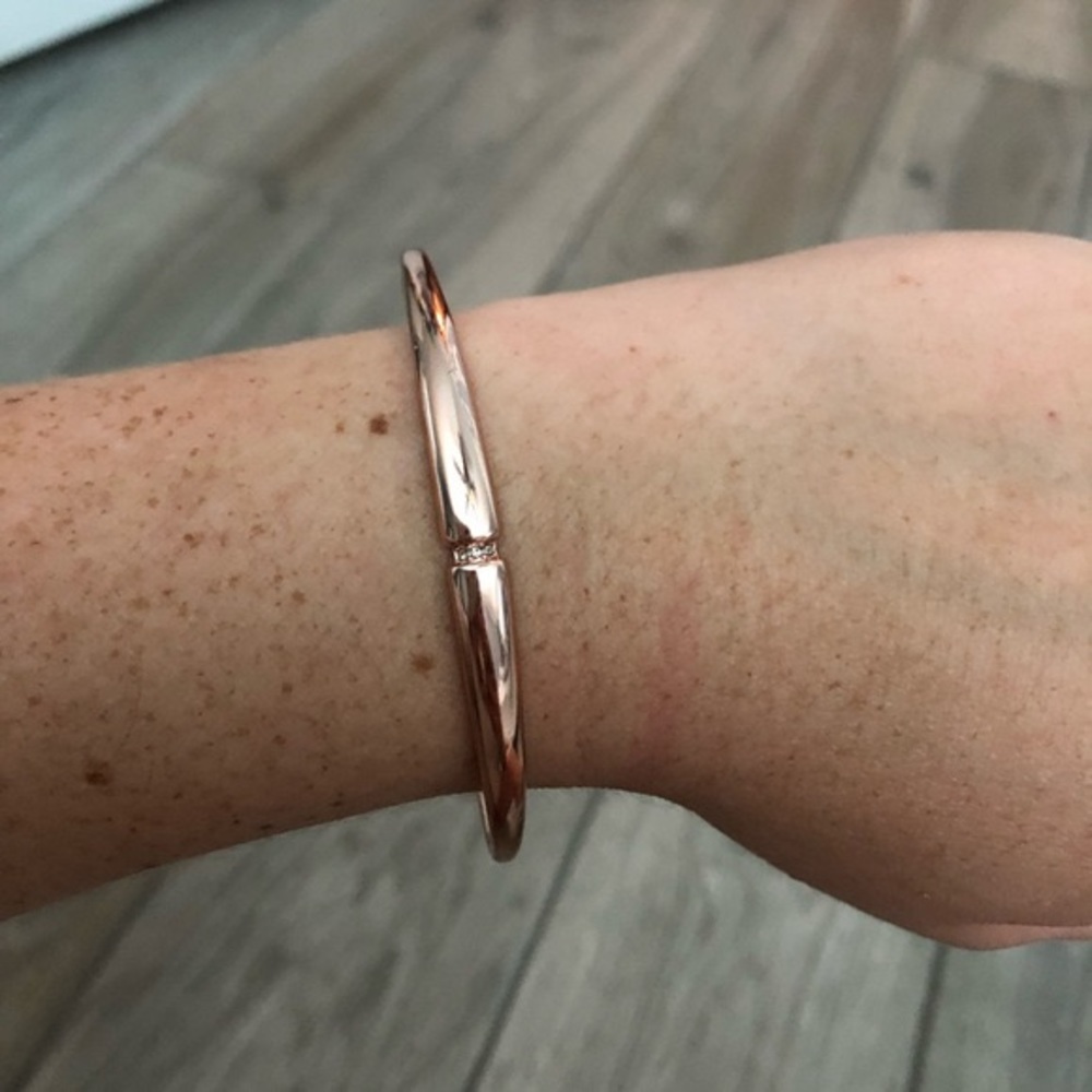 Pave Insert Cuff Rose Gold